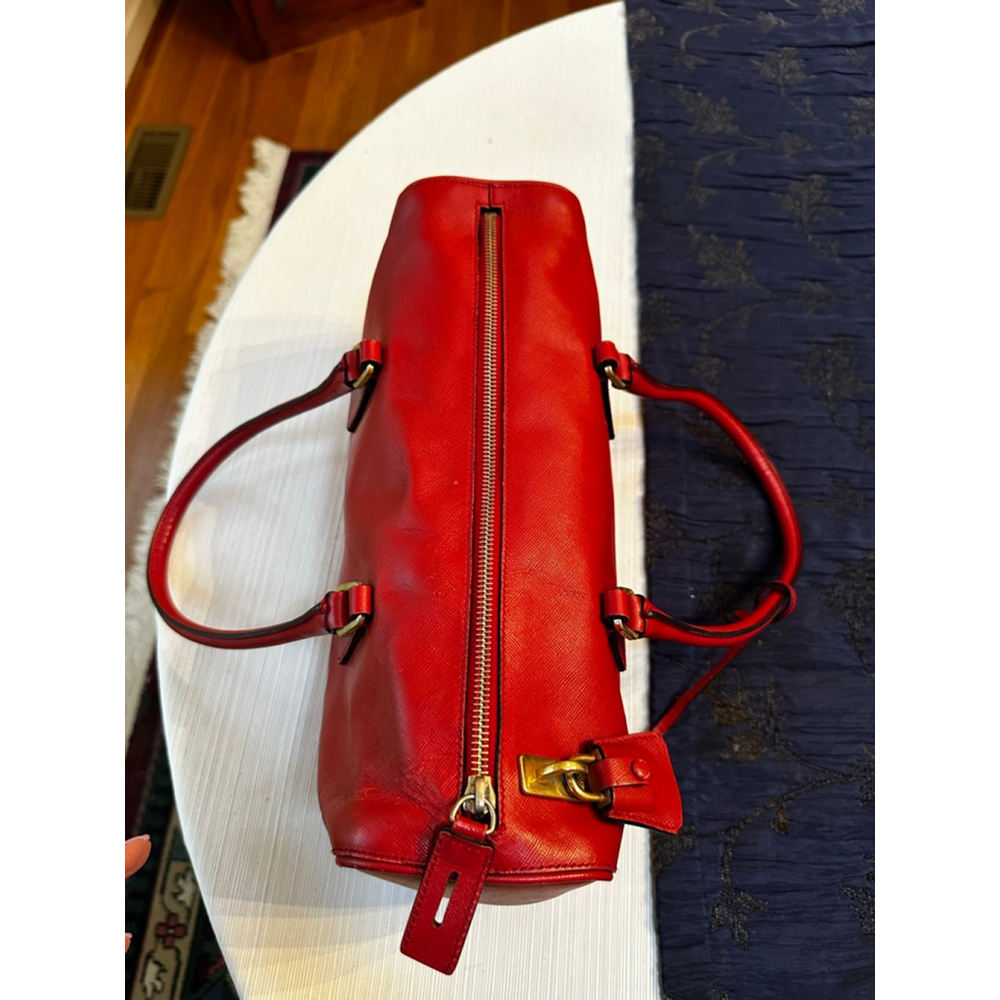 Prada Red Leather Barrel Bag - Picture 5 of 16